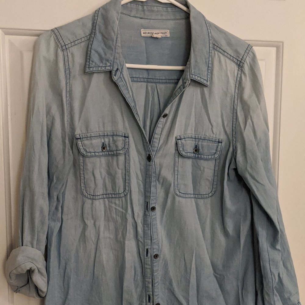 Melrose and Market Chambray denim long sleeve